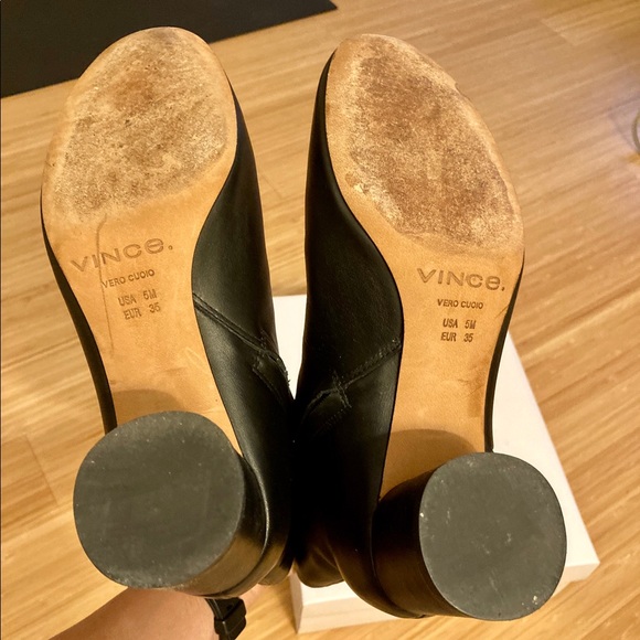 VINCE Black Leather Tillie Booties - Picture 12 of 14